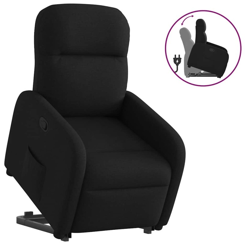 vidaXL Relaxsessel mit Aufstehhilfe Schwarz Stoff vidaXL Relaxsessel mit Aufstehhilfe Schwarz Stoff