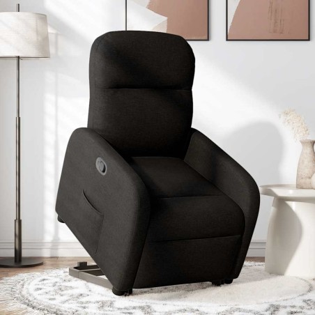 vidaXL Relaxsessel mit Aufstehhilfe Schwarz Stoff