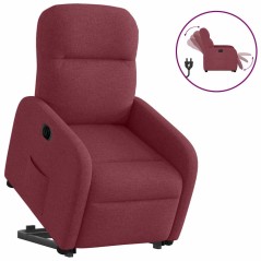 vidaXL Relaxsessel mit Aufstehhilfe Elektrisch Weinrot Stoff