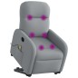 vidaXL Elektrischer Massagesessel mit Aufstehhilfe Hellgrau Stoff