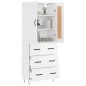 Highboard Hochglanz-Weiß 69,5x34x180 cm Holzwerkstoff Highboard Hochglanz-Weiß 69,5x34x180 cm Holzwerkstoff