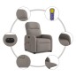 vidaXL Elektrischer Massagesessel mit Aufstehhilfe Taupe Stoff vidaXL Elektrischer Massagesessel mit Aufstehhilfe Taupe Stoff