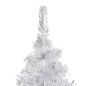 Künstlicher Weihnachtsbaum mit LEDs & Kugeln Silbern 210 cm PET Künstlicher Weihnachtsbaum mit LEDs & Kugeln Silbern 210 cm PET