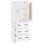Highboard Hochglanz-Weiß 69,5x34x180 cm Holzwerkstoff Highboard Hochglanz-Weiß 69,5x34x180 cm Holzwerkstoff