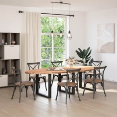 vidaXL Tischplatte Hellbraun 280x120x4 cm Massivholz Eiche Oval