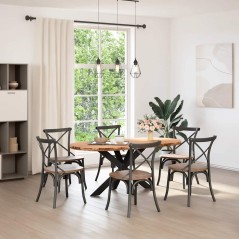 vidaXL Tischplatte Hellbraun 180x90x4 cm Massivholz Eiche Oval
