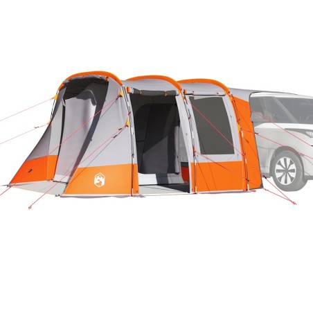 vidaXL Autozelt Grau und Orange Wasserdicht