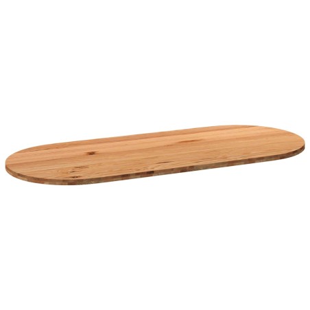vidaXL Tischplatte Hellbraun 240x100x4 cm Massivholz Eiche Oval