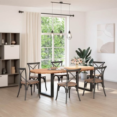 vidaXL Tischplatte Hellbraun 240x100x4 cm Massivholz Eiche Oval