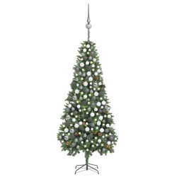 Künstlicher Weihnachtsbaum mit LEDs, Kugeln & Zapfen 210 cm