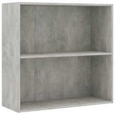 vidaXL Bücherregal 2 Fächer Betongrau 80x30x76,5 cm Holzwerkstoff