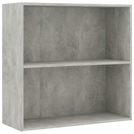 vidaXL Bücherregal 2 Fächer Betongrau 80x30x76,5 cm Holzwerkstoff