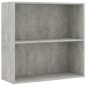 vidaXL Bücherregal 2 Fächer Betongrau 80x30x76,5 cm Holzwerkstoff vidaXL Bücherregal 2 Fächer Betongrau 80x30x76,5 cm Holzwerkstoff
