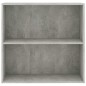 vidaXL Bücherregal 2 Fächer Betongrau 80x30x76,5 cm Holzwerkstoff vidaXL Bücherregal 2 Fächer Betongrau 80x30x76,5 cm Holzwerkstoff