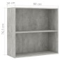 vidaXL Bücherregal 2 Fächer Betongrau 80x30x76,5 cm Holzwerkstoff vidaXL Bücherregal 2 Fächer Betongrau 80x30x76,5 cm Holzwerkstoff