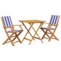 vidaXL 3-tlg. Bistro-Set Blau und Weiß Stoff und Massivholz vidaXL 3-tlg. Bistro-Set Blau und Weiß Stoff und Massivholz
