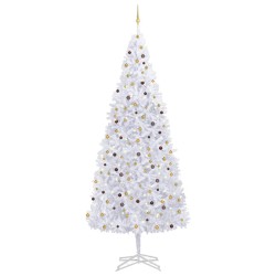 Künstlicher Weihnachtsbaum mit LEDs & Kugeln 500 cm Weiß