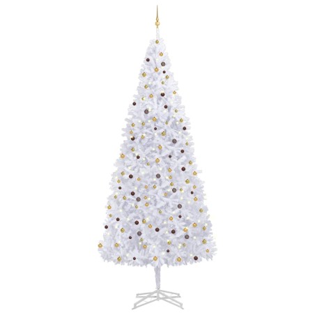 Künstlicher Weihnachtsbaum mit LEDs & Kugeln 500 cm Weiß