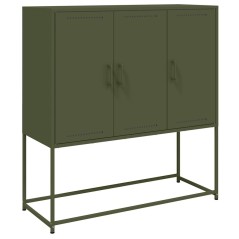 vidaXL Sideboard Olivgrün 100,5x39x107 cm Stahl