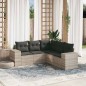 vidaXL 5-tlg. Garten-Sofagarnitur mit Kissen Hellgrau Poly Rattan vidaXL 5-tlg. Garten-Sofagarnitur mit Kissen Hellgrau Poly Rattan