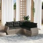 vidaXL 5-tlg. Garten-Sofagarnitur mit Kissen Hellgrau Poly Rattan vidaXL 5-tlg. Garten-Sofagarnitur mit Kissen Hellgrau Poly Rattan