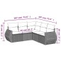 vidaXL 5-tlg. Garten-Sofagarnitur mit Kissen Hellgrau Poly Rattan vidaXL 5-tlg. Garten-Sofagarnitur mit Kissen Hellgrau Poly Rattan