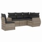 vidaXL 5-tlg. Garten-Sofagarnitur mit Kissen Hellgrau Poly Rattan vidaXL 5-tlg. Garten-Sofagarnitur mit Kissen Hellgrau Poly Rattan