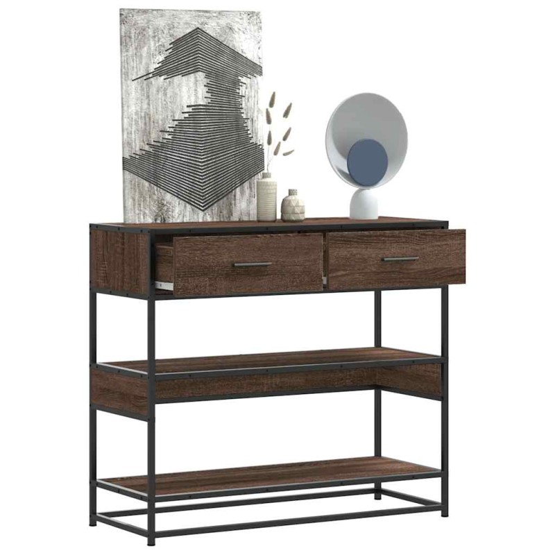 vidaXL Konsolentisch Braun Eichen-Optik 90x35x80 cm Holzwerkstoff vidaXL Konsolentisch Braun Eichen-Optik 90x35x80 cm Holzwerkstoff