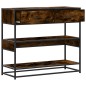 vidaXL Konsolentisch Räuchereiche 90x35x80 cm Holzwerkstoff