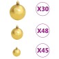Künstlicher Weihnachtsbaum mit LEDs & Kugeln 500 cm Weiß Künstlicher Weihnachtsbaum mit LEDs & Kugeln 500 cm Weiß