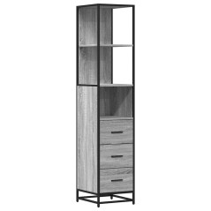 vidaXL Badschrank Grau Sonoma 35x37,5x166 cm Holzwerkstoff