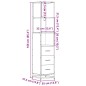 vidaXL Badschrank Grau Sonoma 35x37,5x166 cm Holzwerkstoff vidaXL Badschrank Grau Sonoma 35x37,5x166 cm Holzwerkstoff