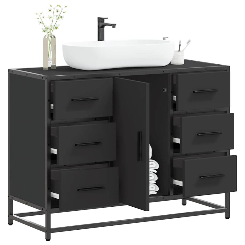 vidaXL Waschbeckenunterschrank Schwarz 80x33x60 cm Holzwerkstoff vidaXL Waschbeckenunterschrank Schwarz 80x33x60 cm Holzwerkstoff