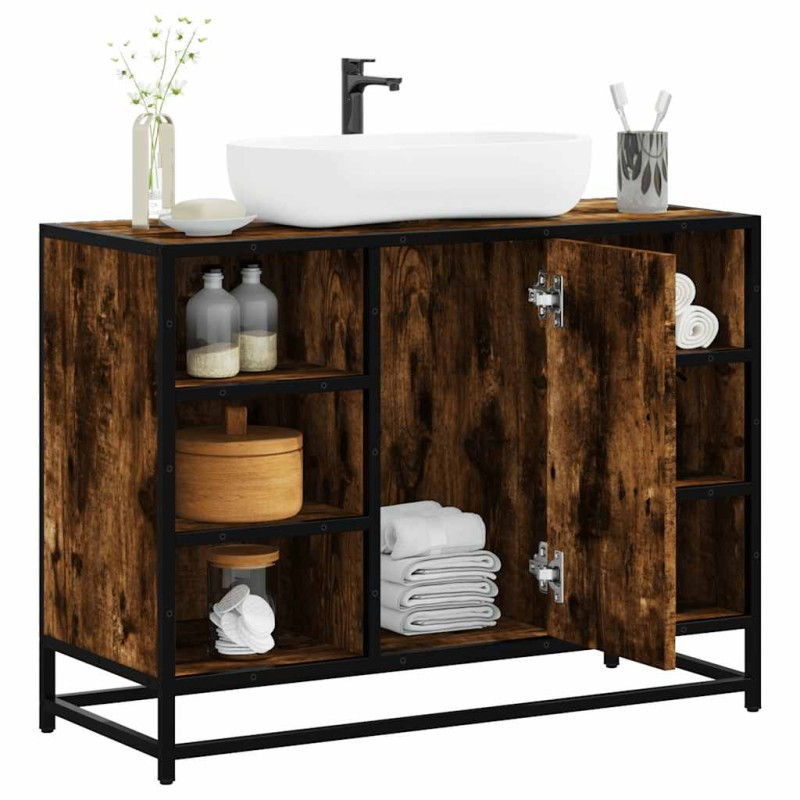 vidaXL Waschbeckenunterschrank Räuchereiche 80x33x60 cm Holzwerkstoff vidaXL Waschbeckenunterschrank Räuchereiche 80x33x60 cm Holzwerkstoff
