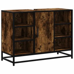 vidaXL Waschbeckenunterschrank Räuchereiche 80x33x60 cm Holzwerkstoff