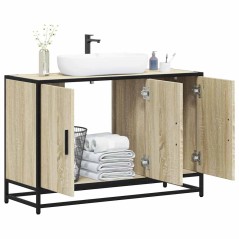 vidaXL Waschbeckenunterschrank Sonoma-Eiche 90x33x60 cm Holzwerkstoff