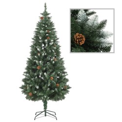 Künstlicher Weihnachtsbaum mit LEDs, Kugeln & Zapfen 180 cm