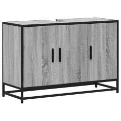 vidaXL Waschbeckenunterschrank Grau Sonoma 90x33x60 cm Holzwerkstoff