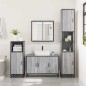vidaXL Waschbeckenunterschrank Grau Sonoma 90x33x60 cm Holzwerkstoff vidaXL Waschbeckenunterschrank Grau Sonoma 90x33x60 cm Holzwerkstoff