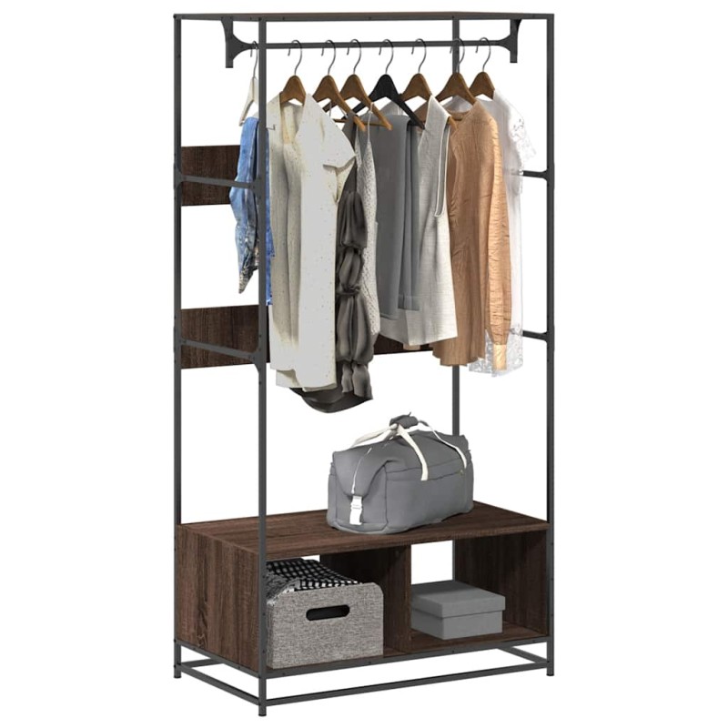 vidaXL Kleiderständer Braun Eichen-Optik 90x50x180 cm Holzwerkstoff vidaXL Kleiderständer Braun Eichen-Optik 90x50x180 cm Holzwerkstoff
