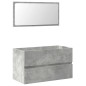 vidaXL Badschrank mit Spiegel Betongrau Holzwerkstoff vidaXL Badschrank mit Spiegel Betongrau Holzwerkstoff