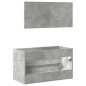 vidaXL Badschrank mit Spiegel Betongrau Holzwerkstoff vidaXL Badschrank mit Spiegel Betongrau Holzwerkstoff
