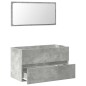 vidaXL Badschrank mit Spiegel Betongrau Holzwerkstoff vidaXL Badschrank mit Spiegel Betongrau Holzwerkstoff