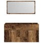 vidaXL Badschrank mit Spiegel Altholz-Optik Holzwerkstoff vidaXL Badschrank mit Spiegel Altholz-Optik Holzwerkstoff