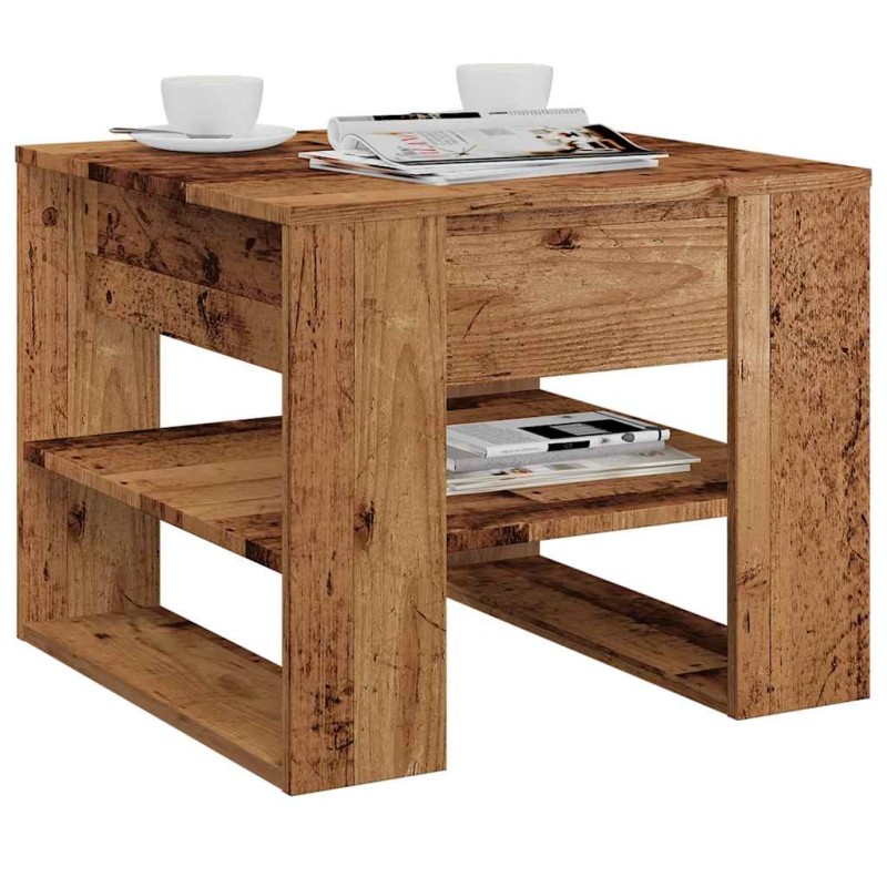 vidaXL Couchtisch Altholz-Optik 55,5x55x45 cm Holzwerkstoff vidaXL Couchtisch Altholz-Optik 55,5x55x45 cm Holzwerkstoff