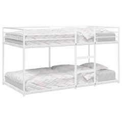 vidaXL Etagenbett ohne Matratze Weiß 80x200 cm Stahl