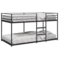 vidaXL Etagenbett ohne Matratze Schwarz 90x200 cm Stahl