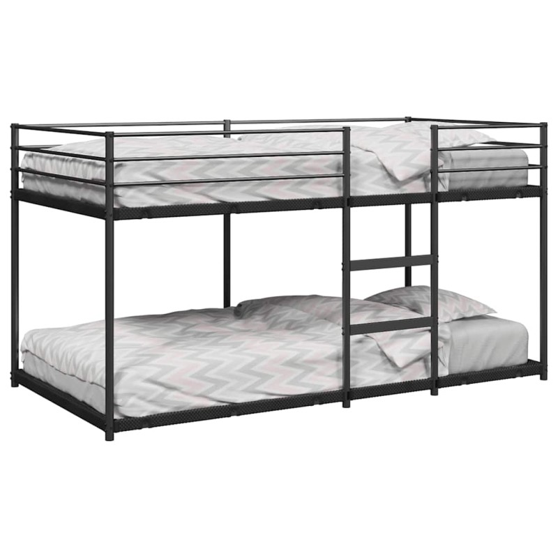 vidaXL Etagenbett ohne Matratze Schwarz 90x200 cm Stahl vidaXL Etagenbett ohne Matratze Schwarz 90x200 cm Stahl
