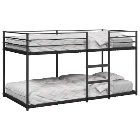 vidaXL Etagenbett ohne Matratze Schwarz 90x200 cm Stahl