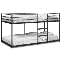 vidaXL Etagenbett ohne Matratze Schwarz 90x200 cm Stahl